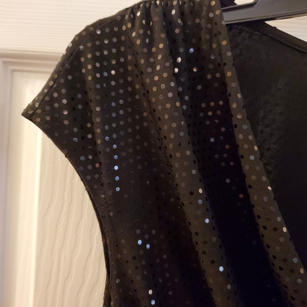 Vintage Cache‎ sz S black sparkle cowl neck top drape evening Party Y2K 90s Glam - Picture 4 of 12
